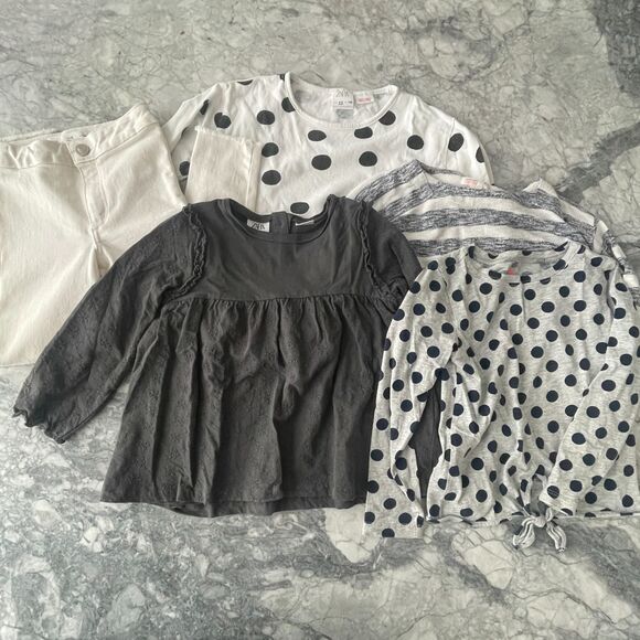 Crewcuts Zara Girls 4-5Y 5 Piece Bundle Top Blouse Pants Kids - Picture 1 of 13